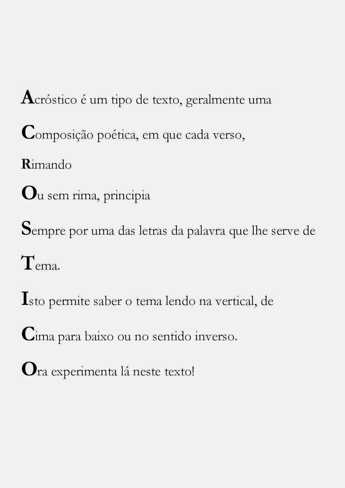 Acróstico: o que é, tipos, acróstico x acrônimo - Brasil Escola