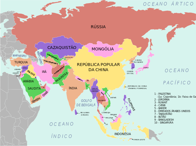 Ásia: países, regiões e tudo sobre o continente [resumo ...